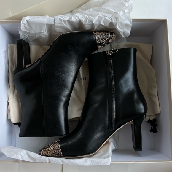 Aeyde Belle Snake-effect And Smooth Leather US9 Black like New - Picture 3 of 9